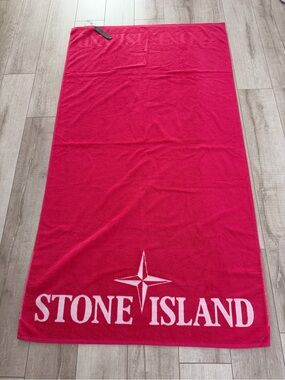 Stone Island Hot Pink Logo oversized Beach Towel new